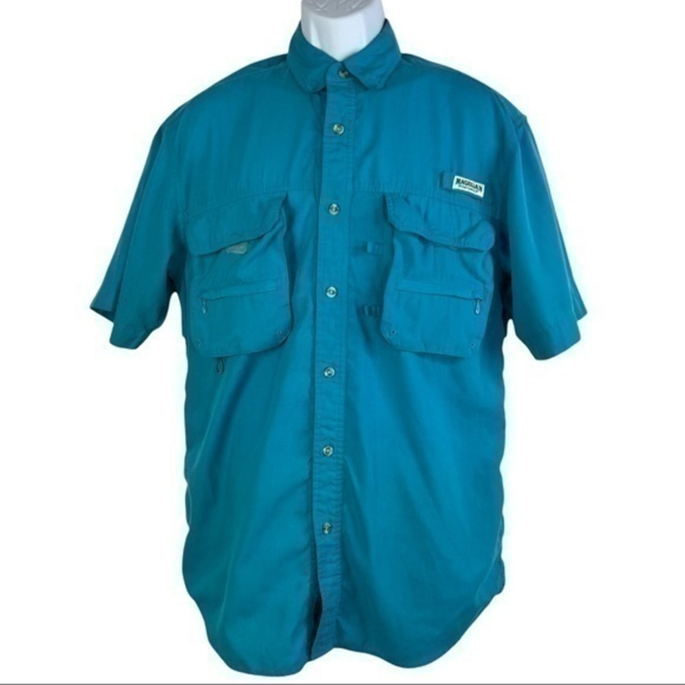 Magellan Sportswear Men Casual Shirt Blue Buttons Down SZ M